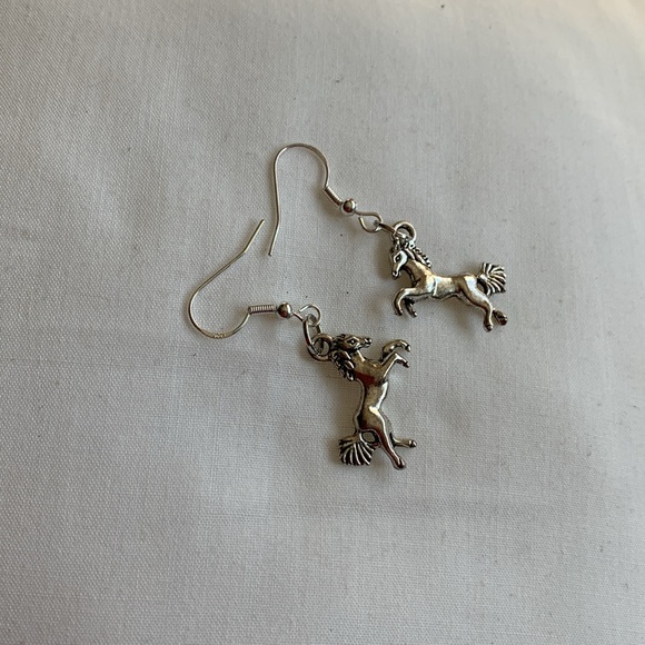 Dance Horses earrings sterling silver hooks Artisan OOAK - Picture 6 of 6